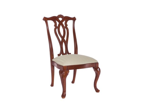 American Drew Cherry Grove Pierced Back Side Chair in Classic Antique Cherry Finish