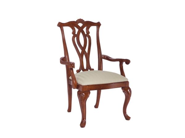American Drew Cherry Grove Pierced Back Arm Chair in Classic Antique Cherry Finish