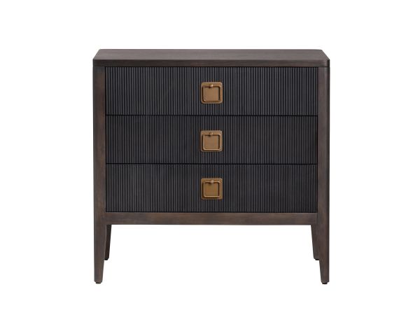 Crestview Solid Wood 3 Drawer Accent Chest Dark Brown