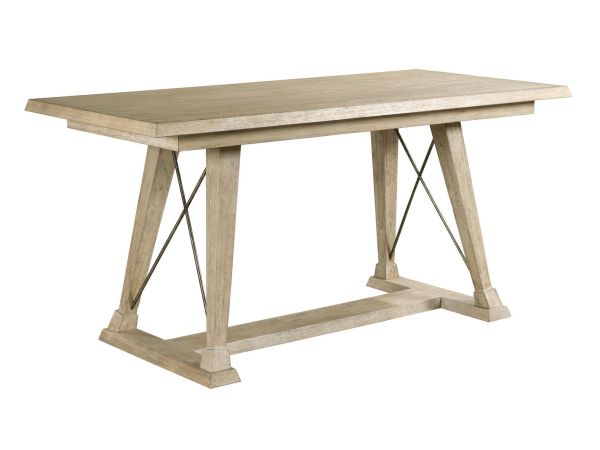 American Drew Vista Clayton Counter Height Trestle Table in Oyster