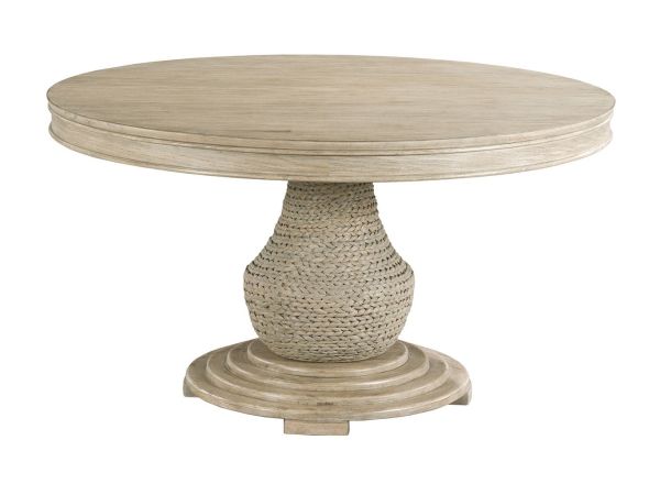 American Drew Vista Largo Round Dining Table in Oyster