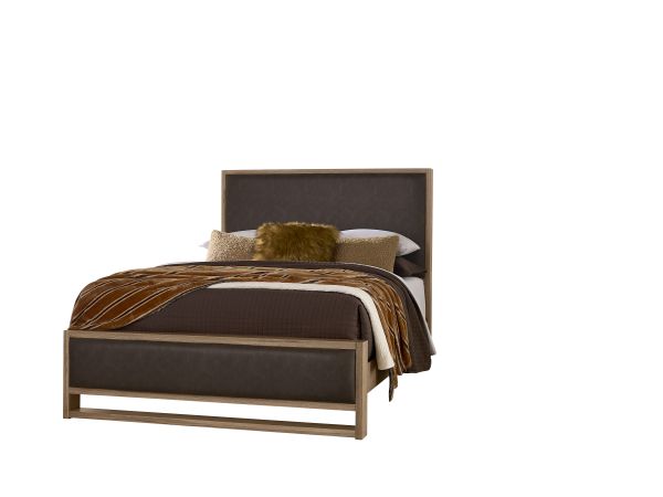Vaughan Bassett Lodge & Loft Queen Uph Bed  ( Sedona Brown) in Blond Oak