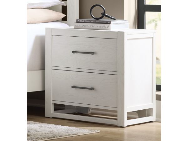 Vaughan Bassett Lodge & Loft Nightstand - 2 Drawer in Soft White