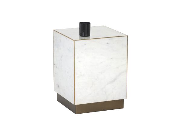 Sunpan Daines End Table in White Marble