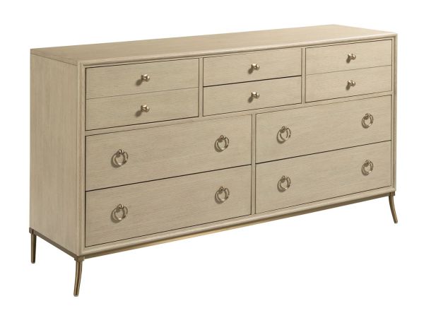 American Drew Lenox Straddella Dresser in Alabaster/Champagne
