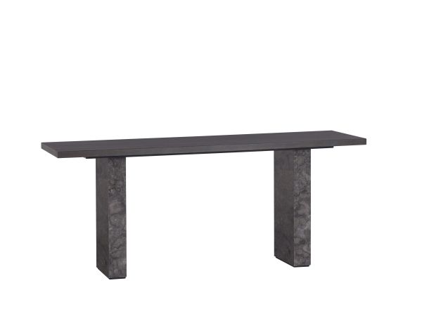 Sunpan Rebel Console Table in Grey Marble / Charcoal Grey