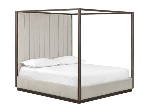Sunpan Casette Canopy Bed King in Piccolo Prosecco