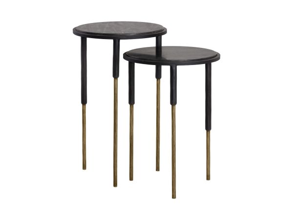 Sunpan Kyrie Nesting End Tables (Set Of 2) in Antique Brass