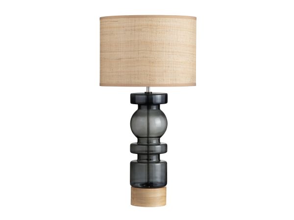 Crestview 27.75"H Glass Table Lamp With Burlap Shade