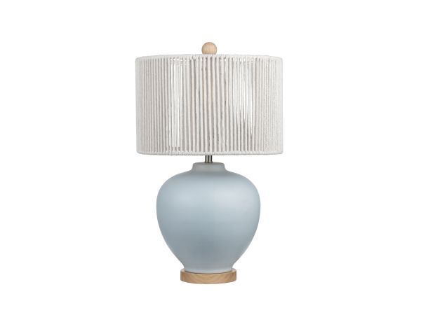 Crestview 25.25"H Light Blue Ceramic Table Lamp With Cotton Shade