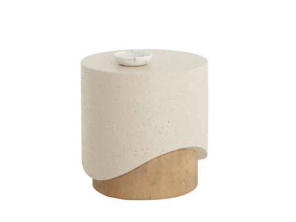 Sunpan Outdoor Patras End Table in Light Brown