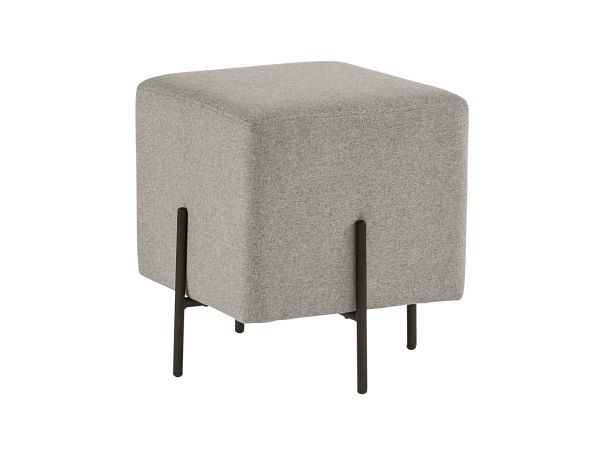 Sunpan Heston Ottoman in Black - Dorset Platinum