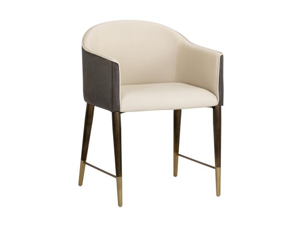 Sunpan Kylin Dining Armchair in Dillon Cream / Bravo Ash
