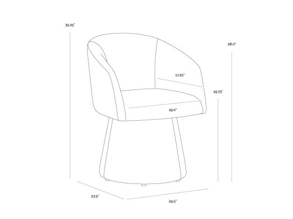 Sunpan Etta Swivel Dining Armchair