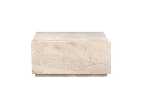 Crestview Marble Square Coffee Table Cocktail Table Beige Polished Dyna Marble With White And Brown Veining
