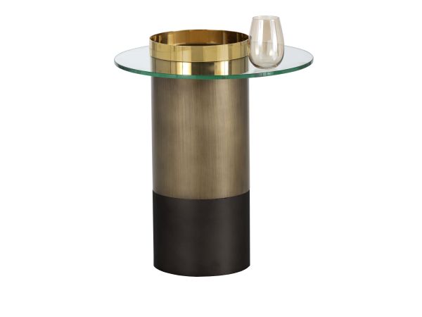Sunpan Haru End Table in Gold
