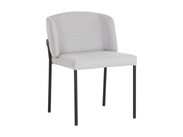 Sunpan Pearce Dining Chair in Light Grey / Bravo Cognac