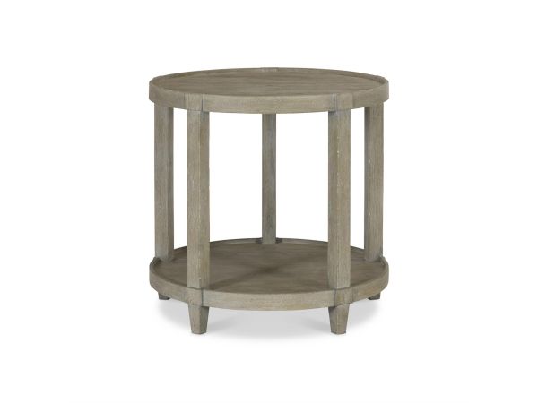 Bernhardt Furniture Albion Round Side Table in Pewter