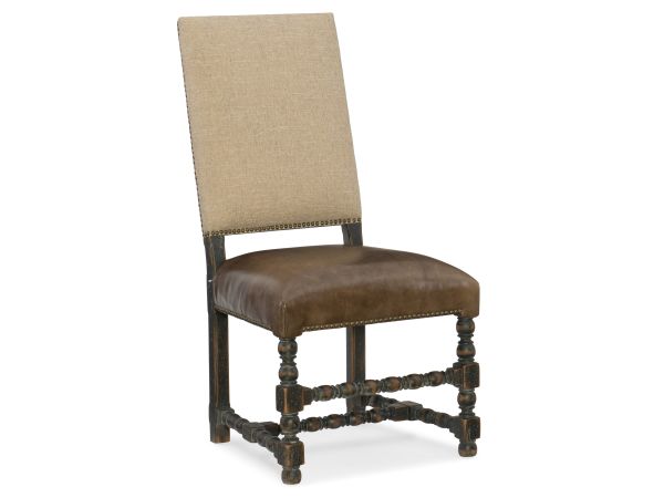 Hooker Furniture Hill Country Comfort Upholstered Side Chair in Anthracite Black