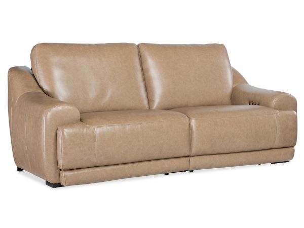 Hooker Furniture Wayward Power Sofa w/Power Headrest in Dark Wood