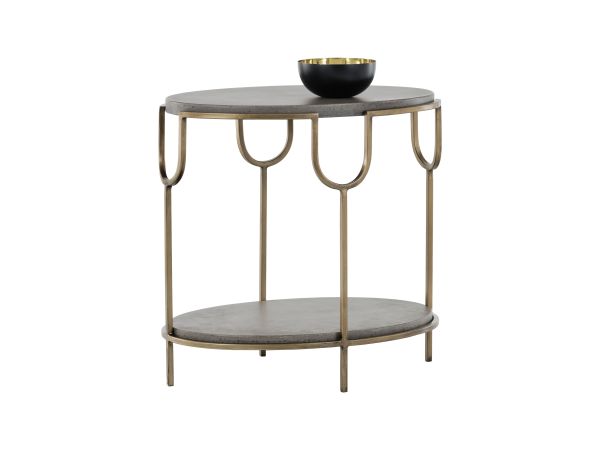 Sunpan Arya Side Table in Antique Brass