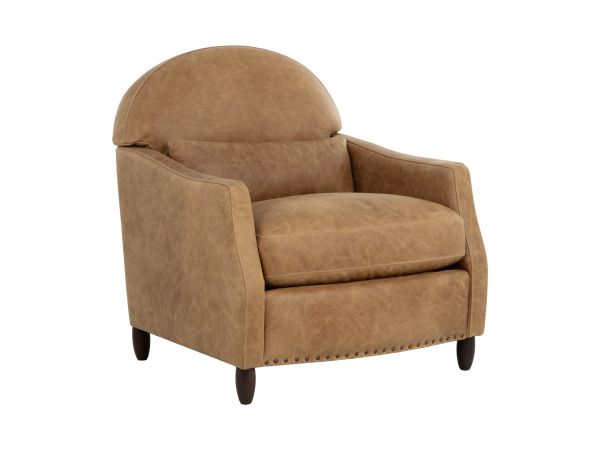 Sunpan Cynthia Lounge Chair in Camel Leather