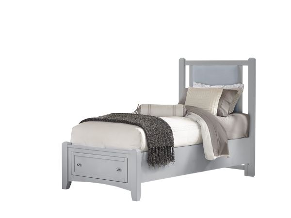 Vaughan Bassett Bonanza Twin Blue Uph Storage Bed in Gray