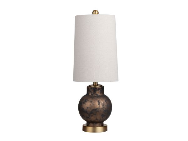 Crestview 24.25"H Ceramic And Metal Table Lamp With Oat Linen Shade