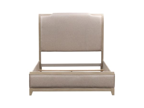 Liberty Furniture Belmar King California Upholstered Bed in Washed Taupe & Silver Champagne