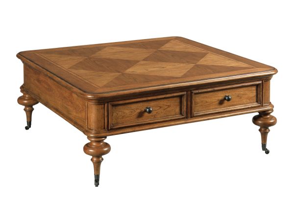 American Drew Berkshire Pearson Square Cocktail Table in Cognac