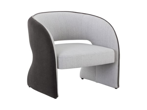 Sunpan Rosalia Lounge Chair in Mina Light Grey / Meg Ash