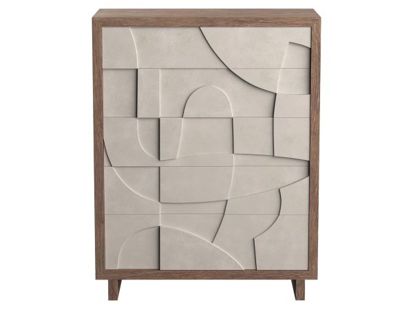 Bernhardt Furniture Casa Paros Tall Drawer Chest in Playa & Bedrock