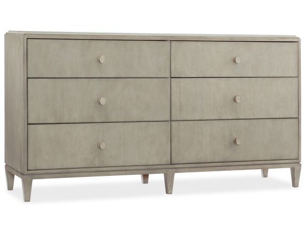 Hooker Furniture Elixir Six-Drawer Dresser in Serene Gray Beige