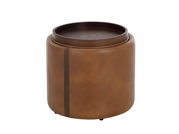 Sunpan Borelli Storage Ottoman in Tobacco Tan / Autumn Chestnut