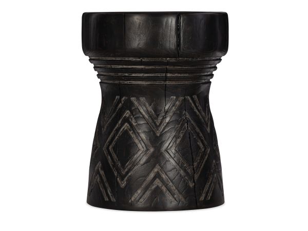 Hooker Furniture Commerce and Market Carved Stump Side Table in Black