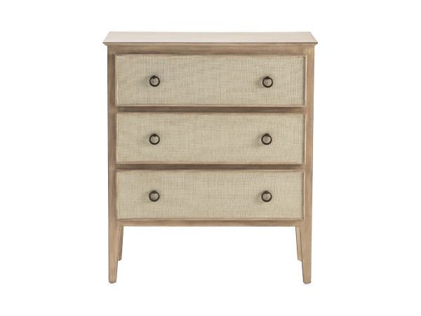 Crestview Solid Wood 3 Drawer Accent Chest Light Brown With Cream Undertones