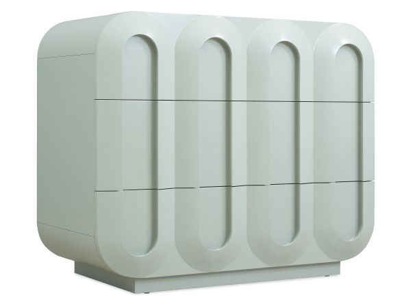 Hooker Furniture Commerce and Market Groove Three-Drawer Chest in Blue-Green Seafoam