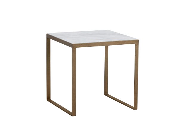 Sunpan Evert End Table in Antique Brass