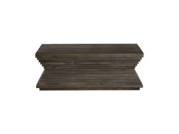 Crestview Rich Brown Solid Wood Rectangle Coffee Table Cocktail Table