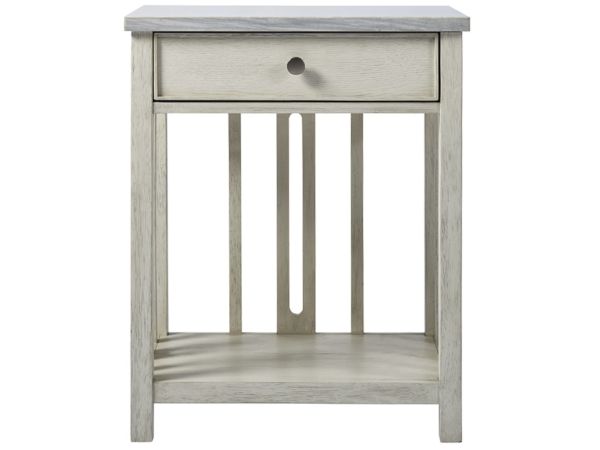 Universal Furniture Escape Bedside Table with Stone Top in Sandbar