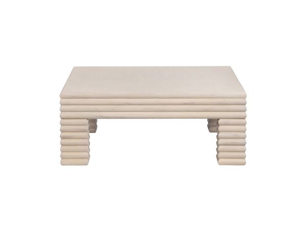 Crestview Cream Solid Wood Square Coffee Table Cocktail Table