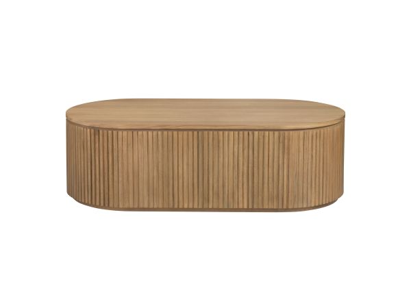 Crestview Solid Wood Oval Coffee Table Cocktail Table Honey Brown Painted With Darker Rub