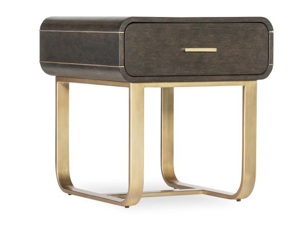 Hooker Furniture Commerce and Market Metropolitan End Table in Dark Wood/Gold