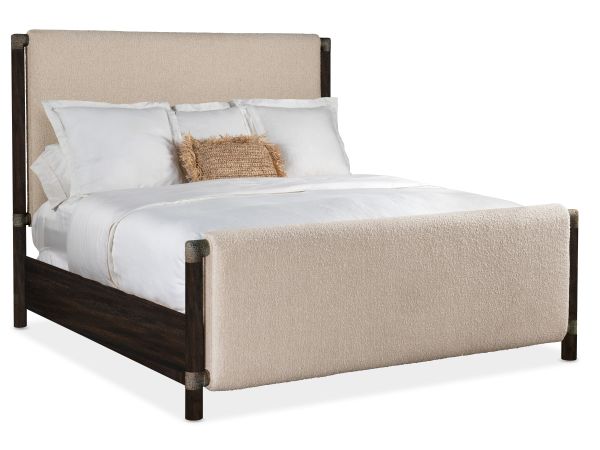 Hooker Furniture Retreat Queen Upholstered Panel Bed in Black Sand