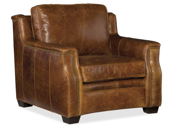 Hooker Furniture Yates Stationary Chair in Natchez Brown