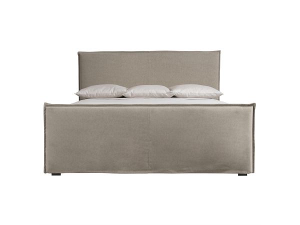 Bernhardt Furniture Gerston Fabric Panel Bed King in Espresso