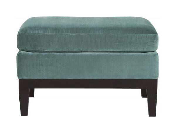 Bernhardt Furniture Cumberland Fabric Ottoman in Green
