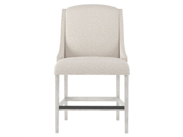 Bernhardt Furniture Slope Fabric Counter Stool in Glacier White