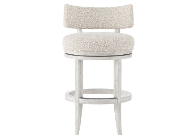 Bernhardt Furniture Hirsch Fabric Counter Stool in Glacier White
