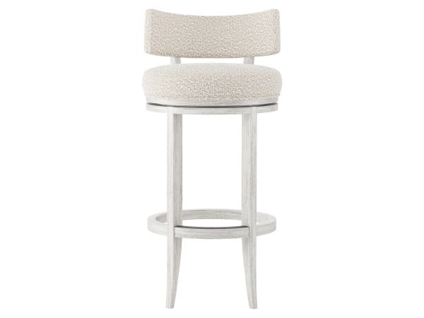 Bernhardt Furniture Hirsch Fabric Bar Stool in Glacier White